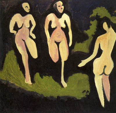 Nus dans la prairie - Ernst Ludwig Kirchner